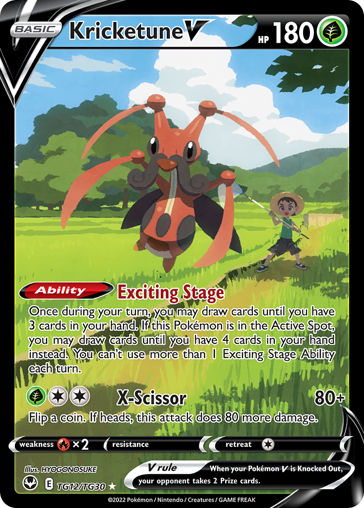 Kricketune V - Silver Tempest Trainer Gallery TG12/TG30 (Foil) - Near Mint - Ungraded