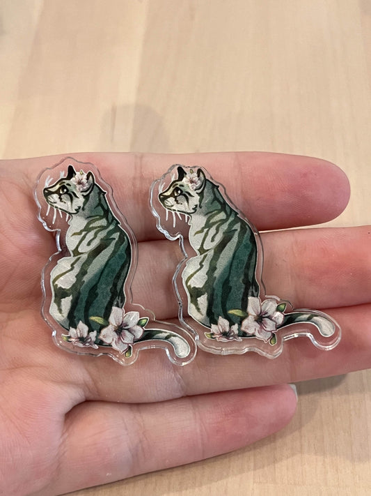 Watermelon Cat Acrylic Pin