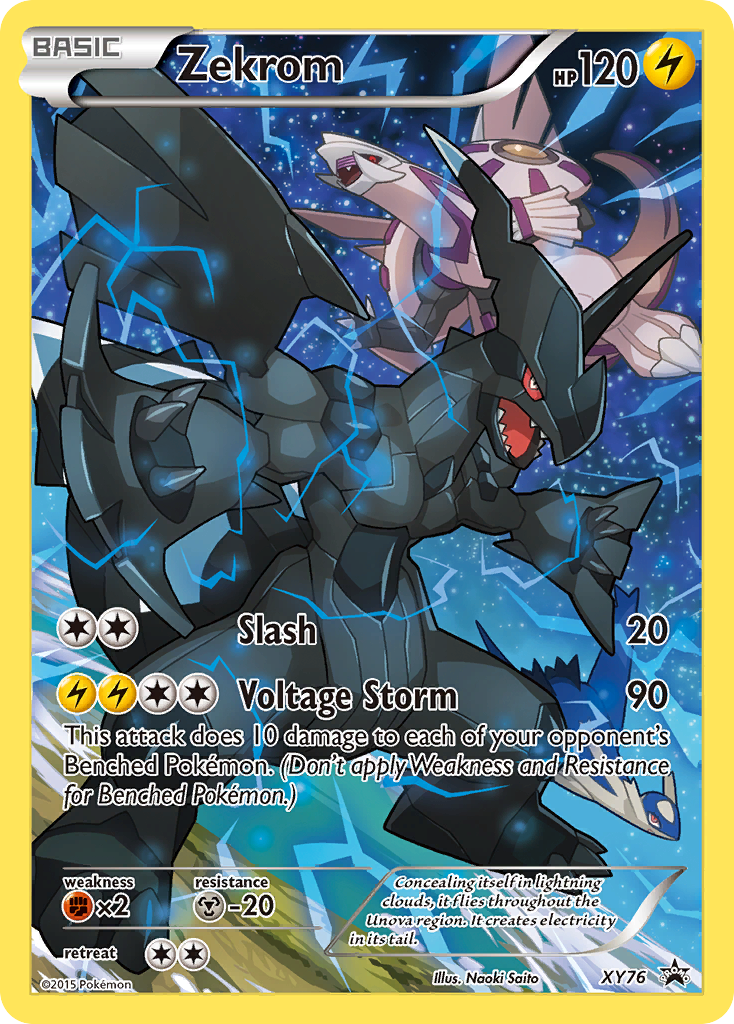 Zekrom (Full Art Promo) - XY Promos XY76 (Foil) - Moderately Played - Ungraded