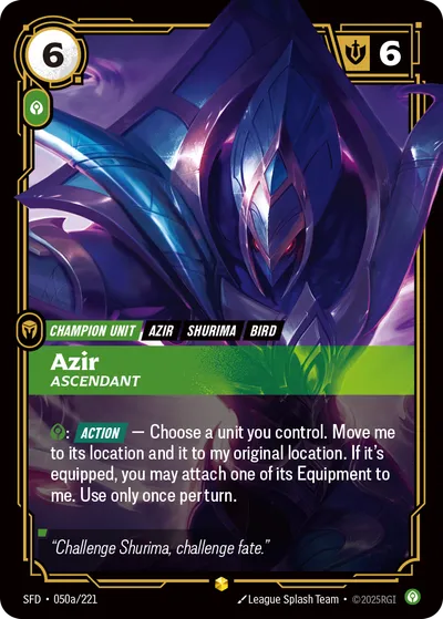 Azir, Ascendant (Alternate Art) - Spiritforged 050a/221 (Foil)