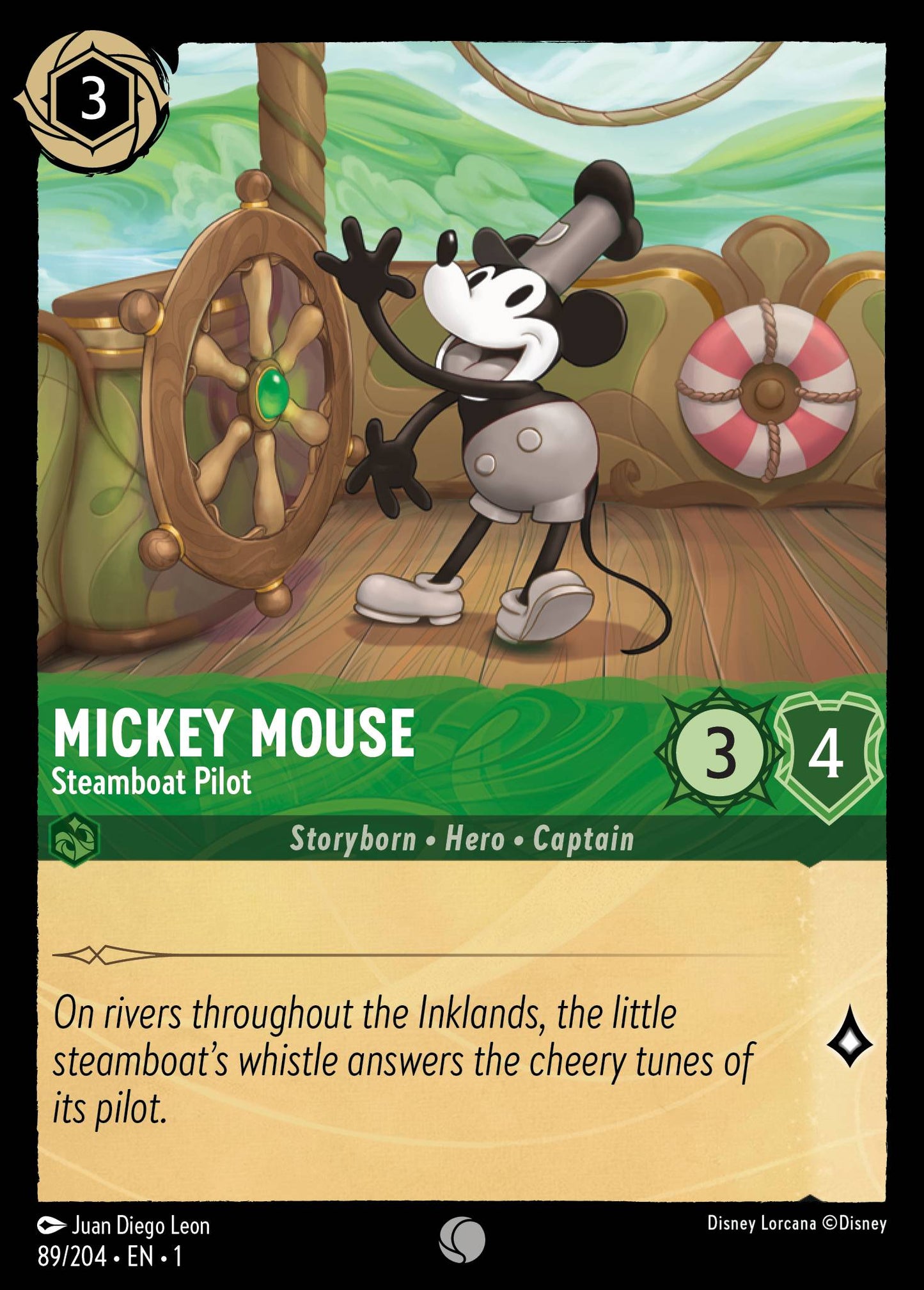 Mickey Mouse - Steamboat Pilot - The First Chapter 89/204 (Foil) - Near Mint - Ungraded