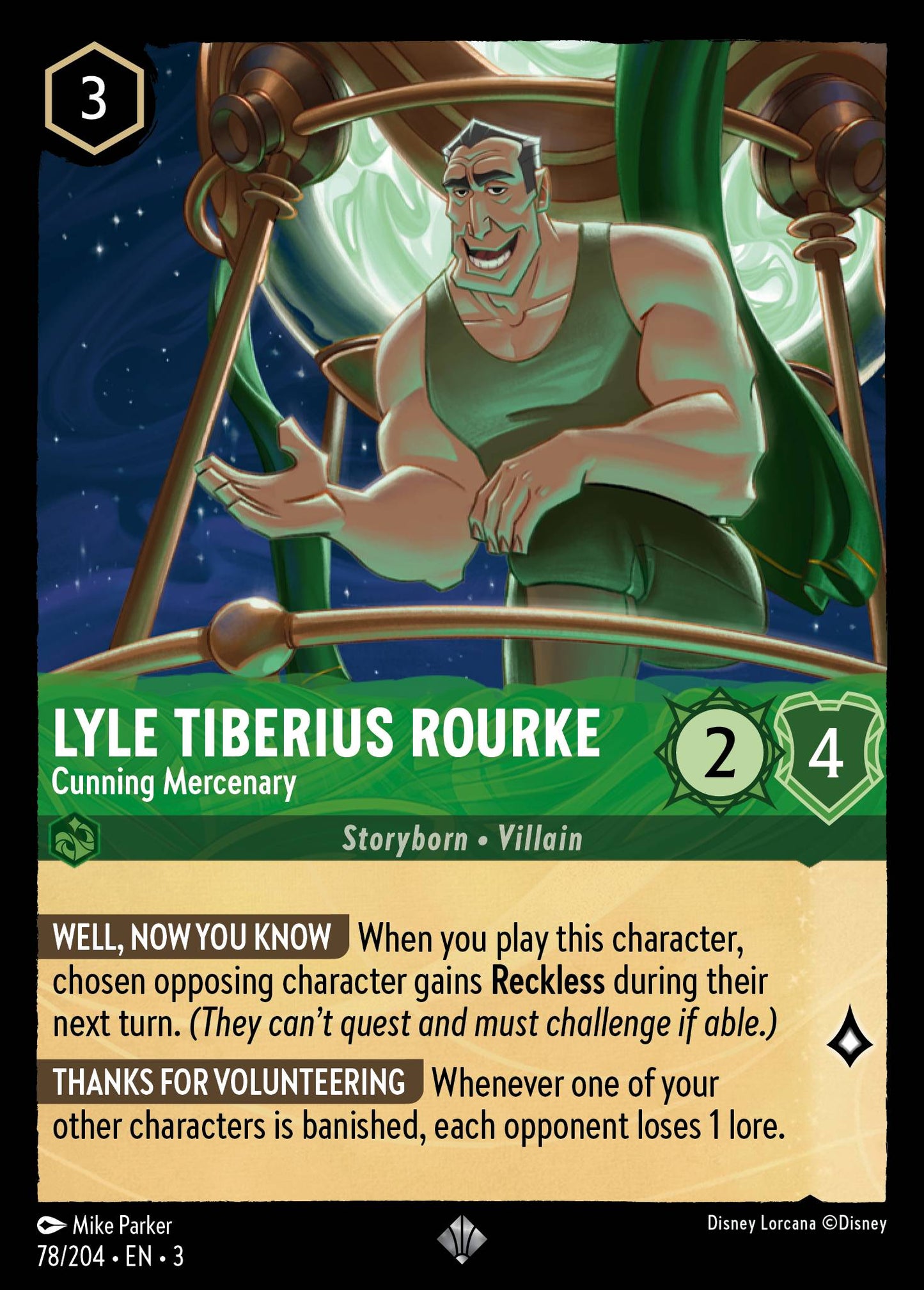 Lyle Tiberius Rourke - Cunning Mercenary - Into the Inklands 78/204 - Near Mint