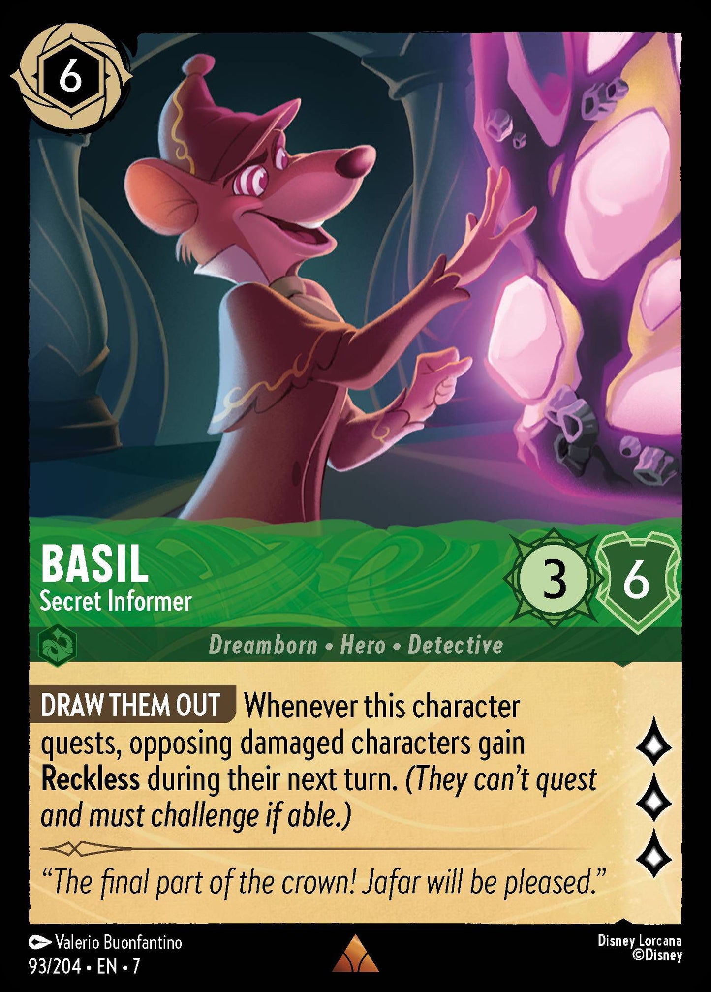 Basil - Secret Informer - Archazia's Island 93/204 (Foil) - Near Mint - Ungraded