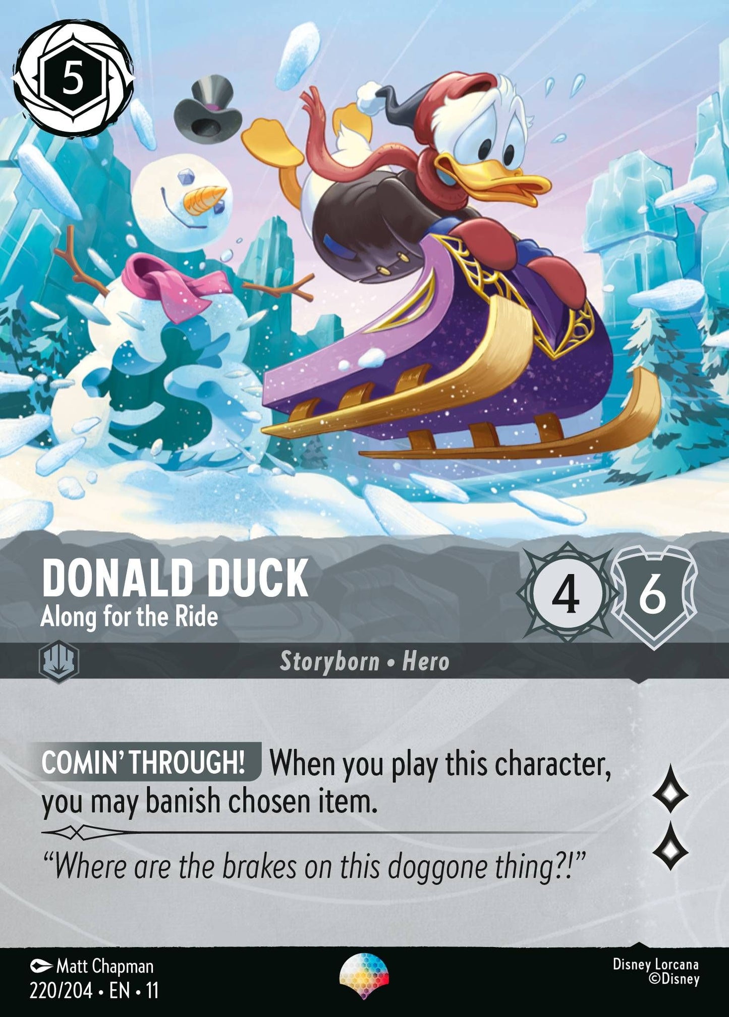 Donald Duck - Along for the Ride (Epic) - Winterspell 220/204 (Foil) - Near Mint