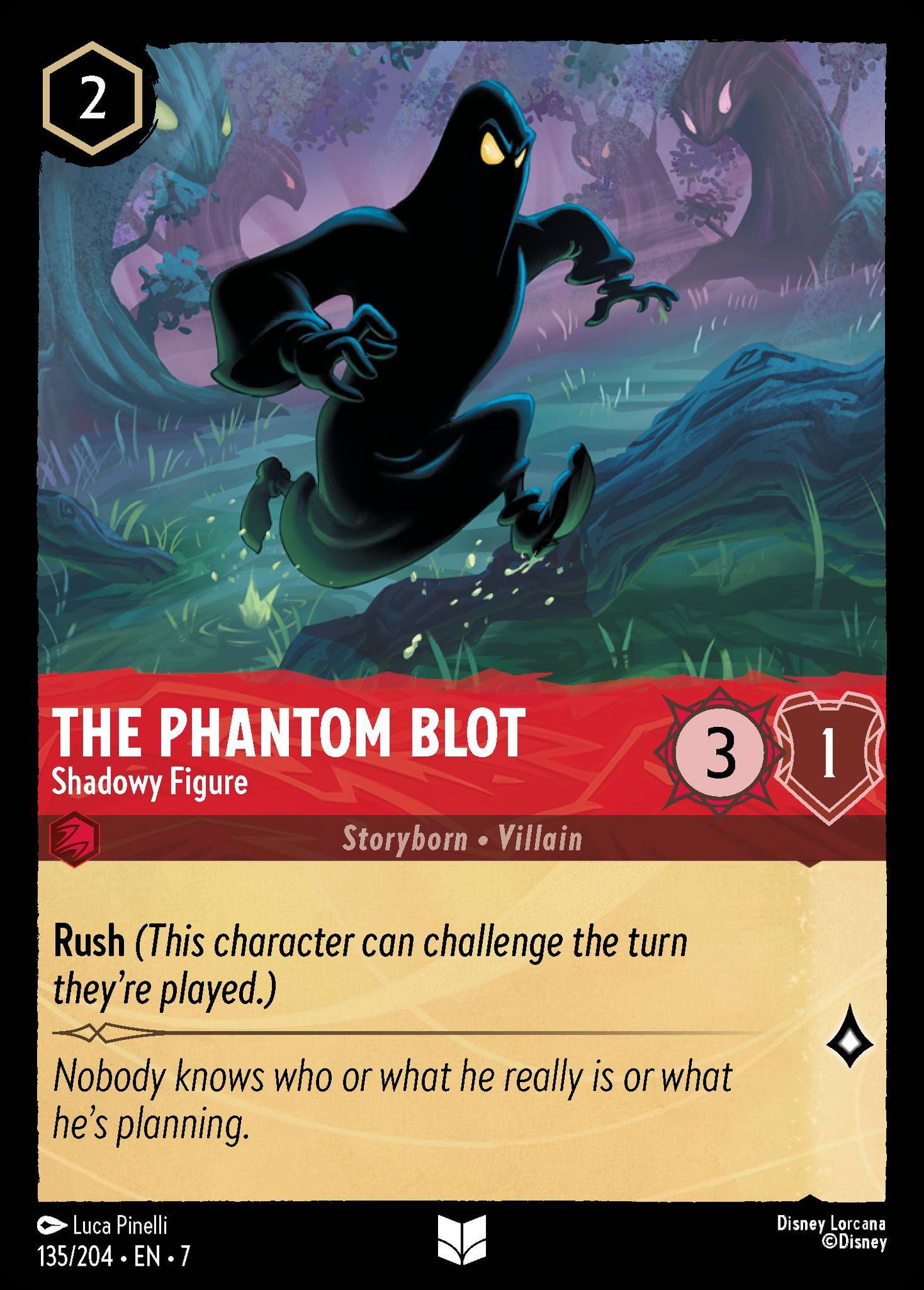 The Phantom Blot - Shadowy Figure - Archazia's Island 135/204 (Foil) - Near Mint - Ungraded