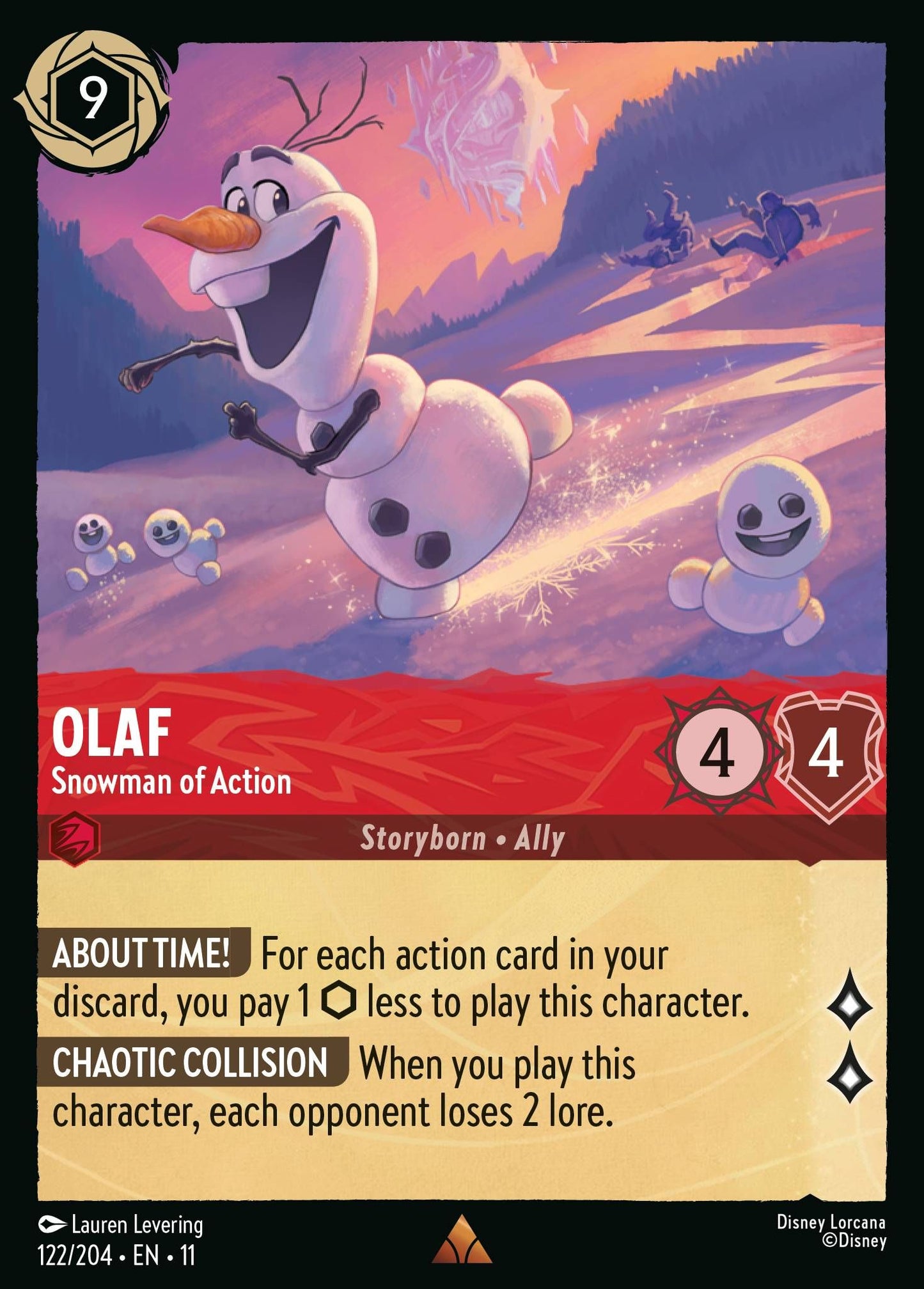 Olaf - Snowman of Action - Winterspell 122/204 - Near Mint