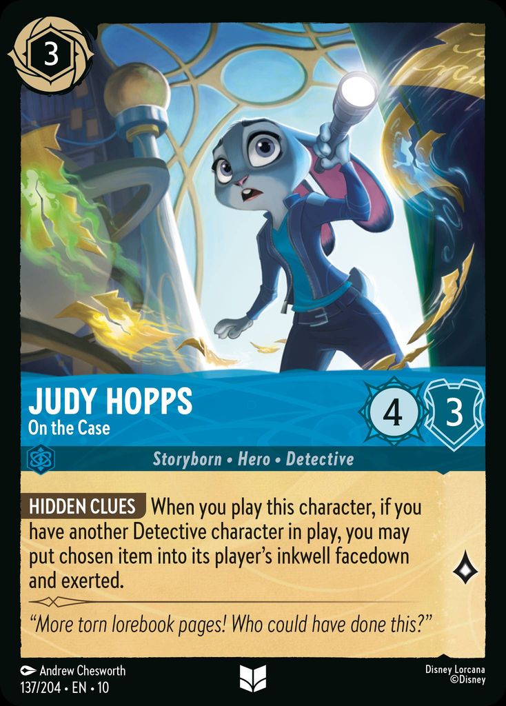 Judy Hopps - On the Case - Whispers in the Well 137/204 (Foil) - Near Mint