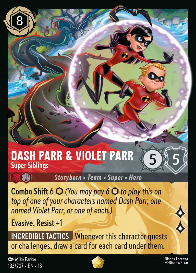 Dash Parr & Violet Parr - Super Siblings - Attack of the Vine! 133/204 - Near Mint