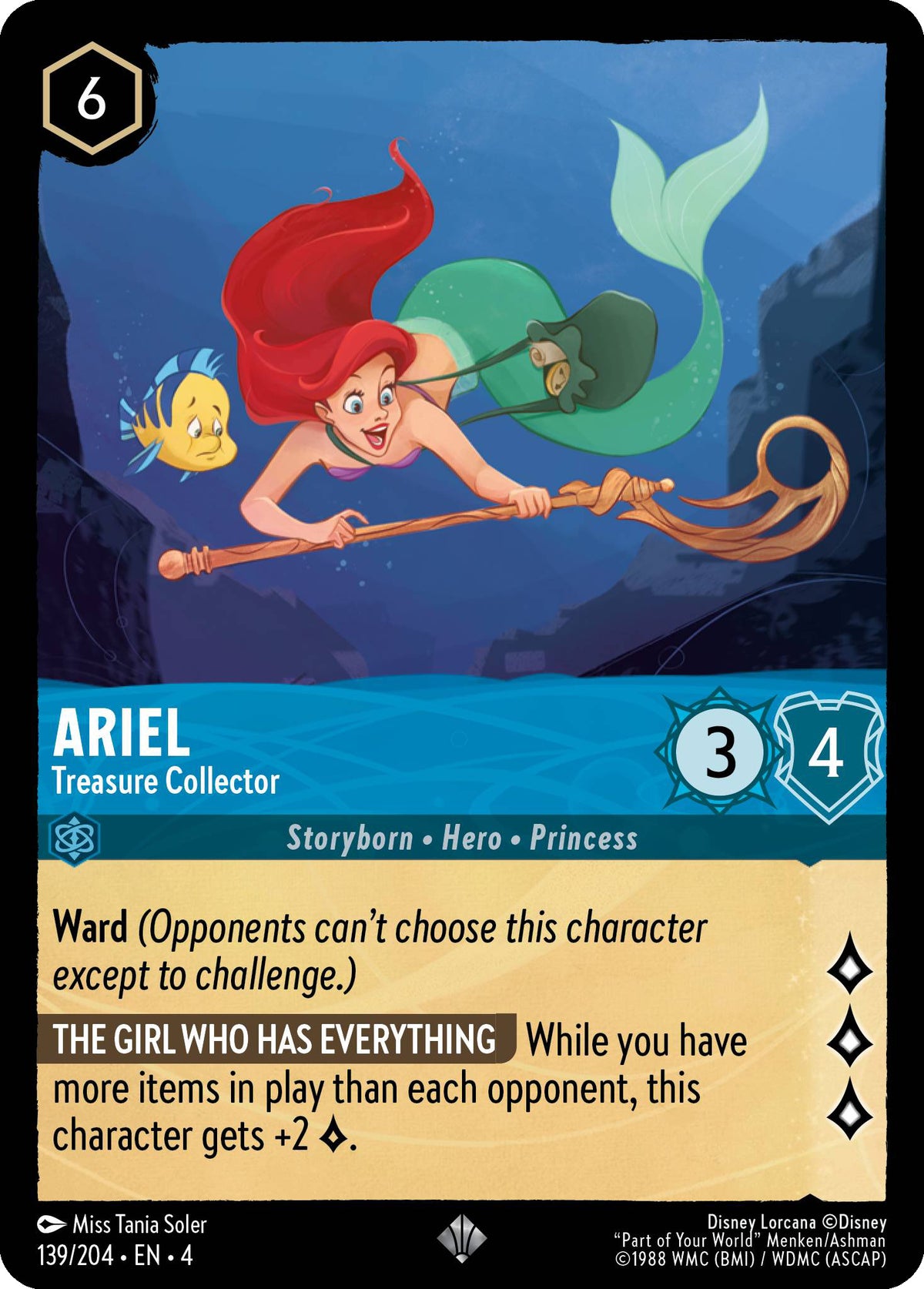 Ariel - Treasure Collector - Ursula's Return 139/204 - Near Mint