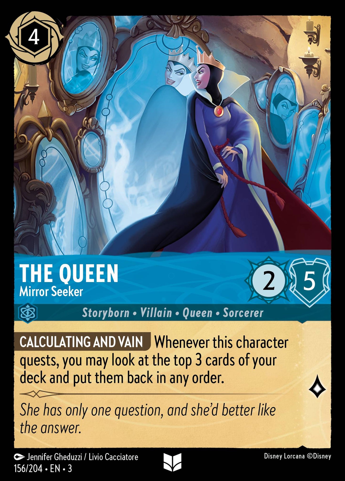 The Queen - Mirror Seeker - Into the Inklands 156/204 (Foil) - Near Mint - Ungraded