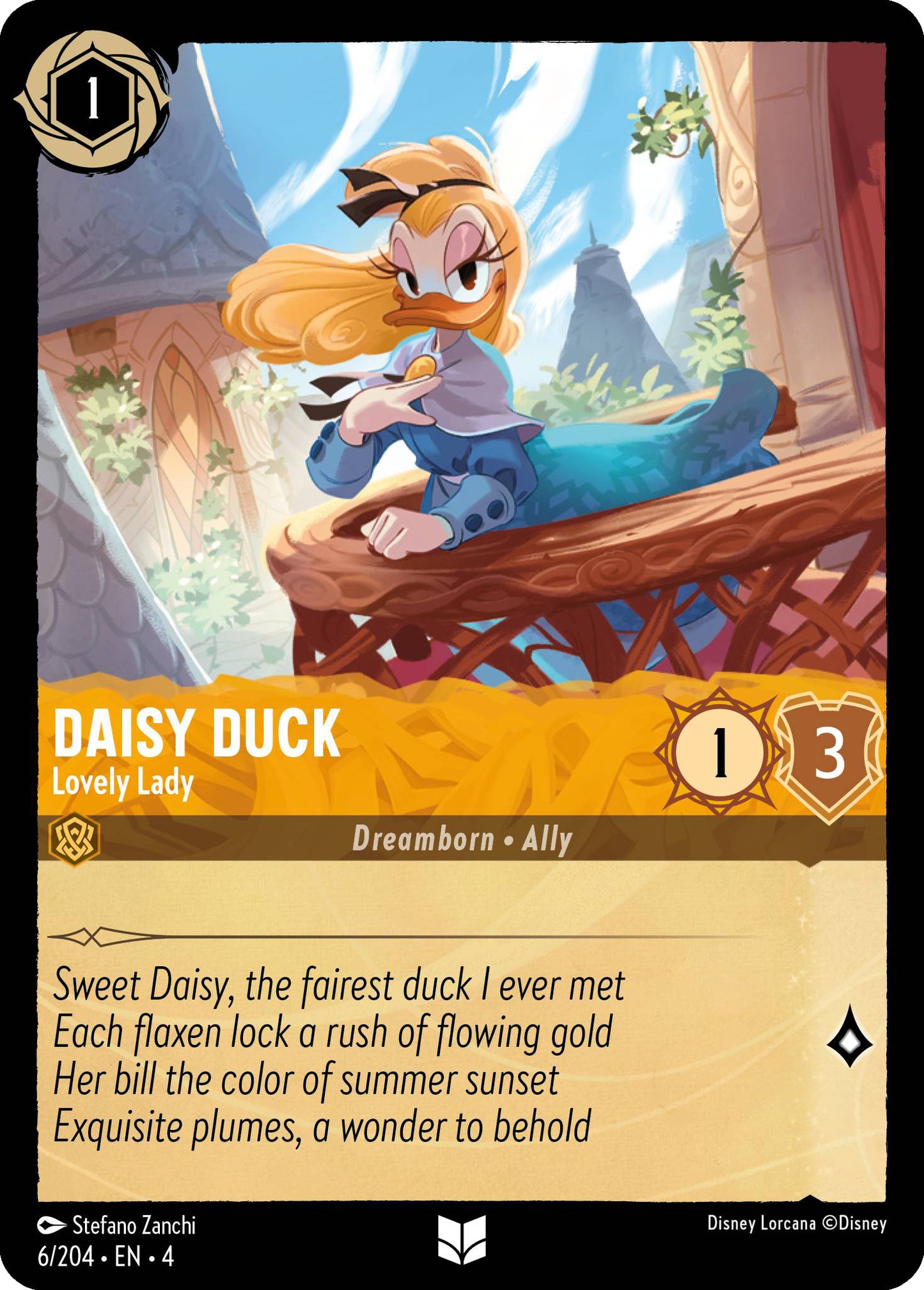 Daisy Duck - Lovely Lady - Ursula's Return 6/204 (Foil) - Near Mint