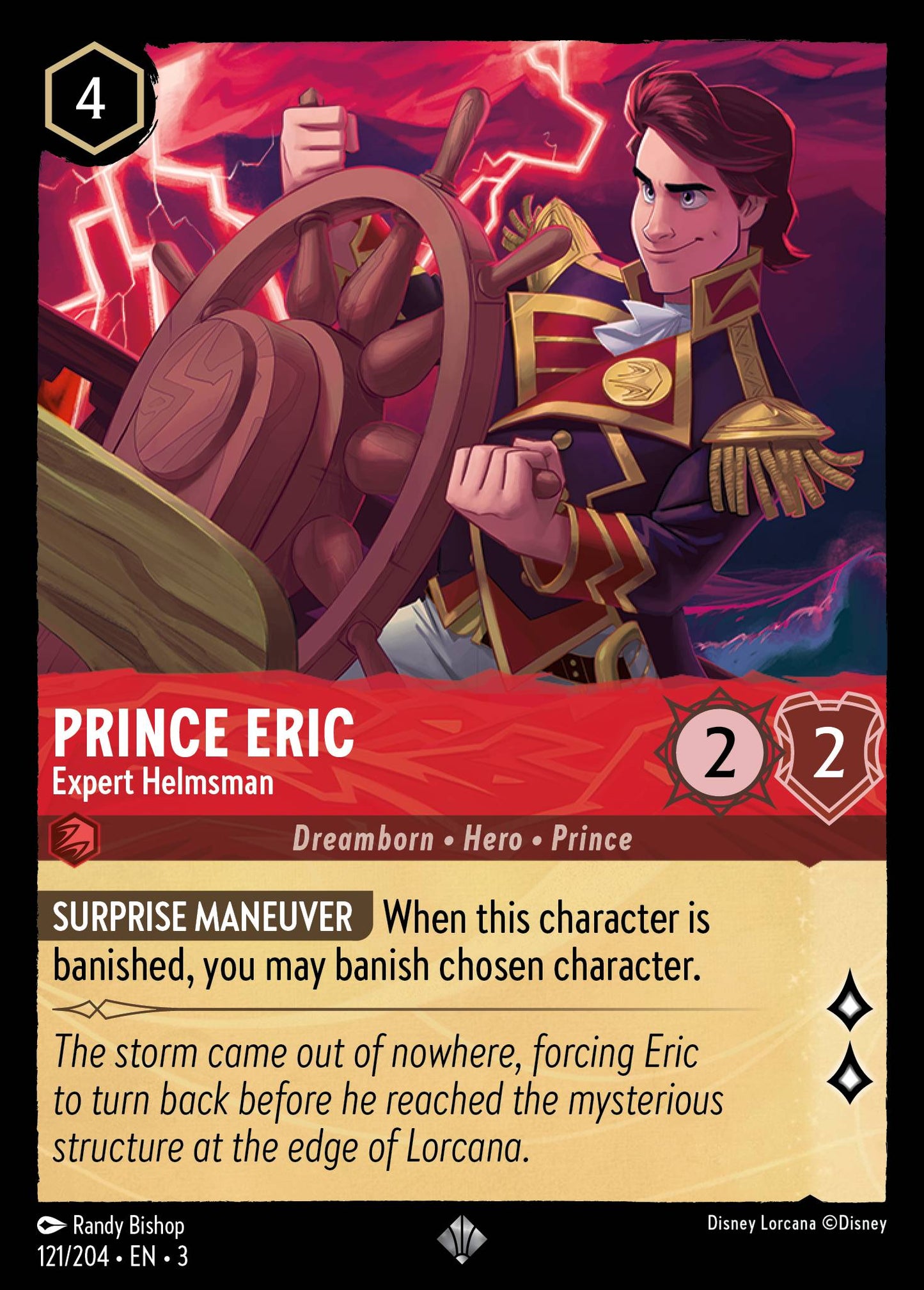 Prince Eric - Expert Helmsman - Into the Inklands 121/204 (Foil) - Near Mint - Ungraded