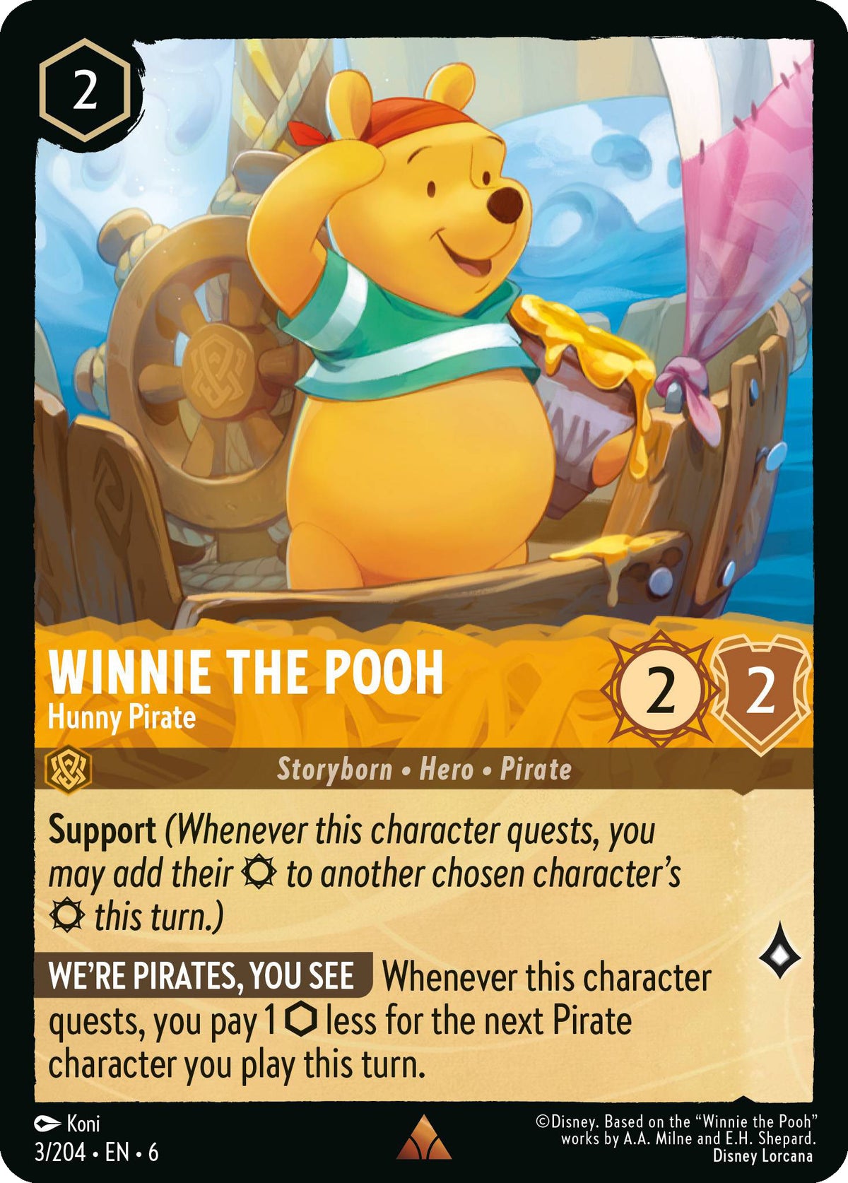 Winnie the Pooh - Hunny Pirate - Azurite Sea 3/204 - Near Mint