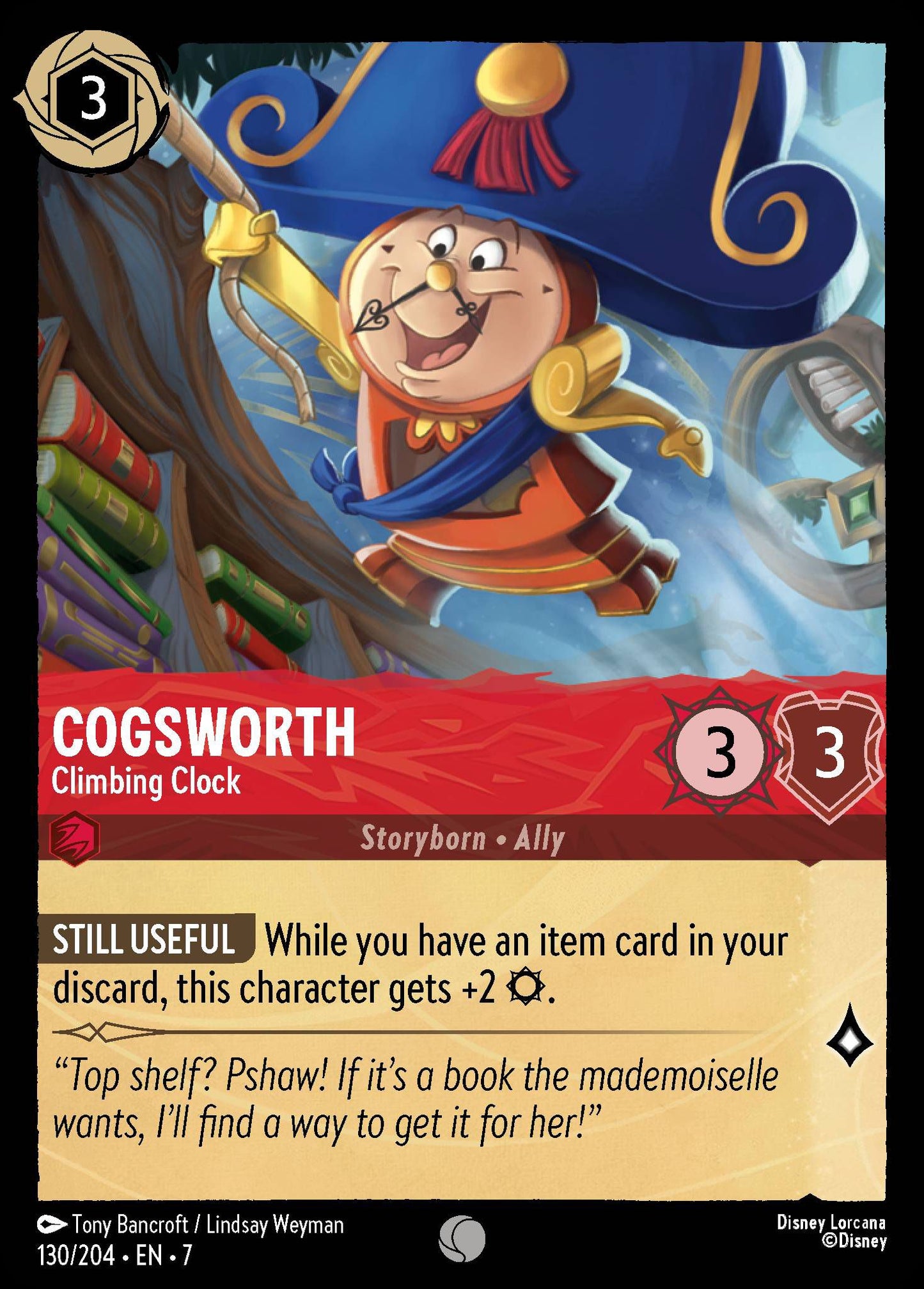 Cogsworth - Climbing Clock - Archazia's Island 130/204 (Foil) - Near Mint - Ungraded