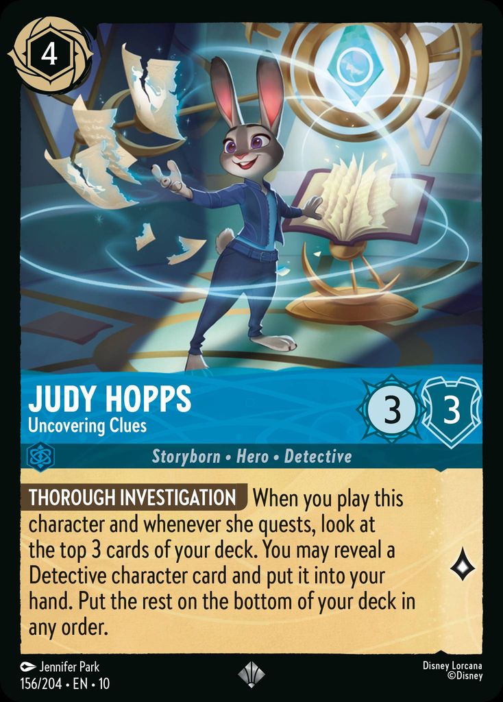 Judy Hopps - Uncovering Clues - Whispers in the Well 156/204 - Near Mint
