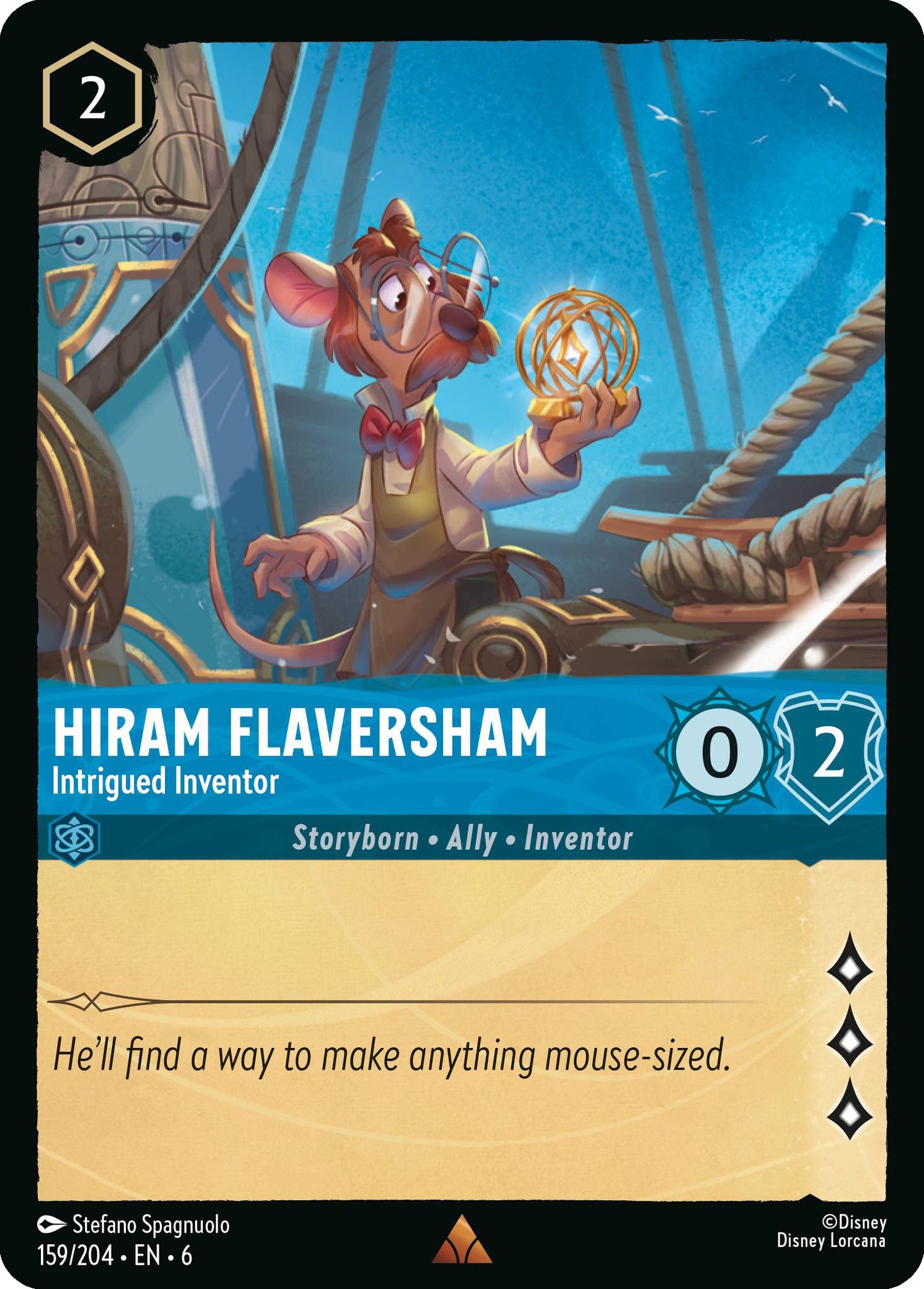 Hiram Flaversham - Intrigued Inventor - Azurite Sea 159/204 (Foil) - Near Mint - Ungraded