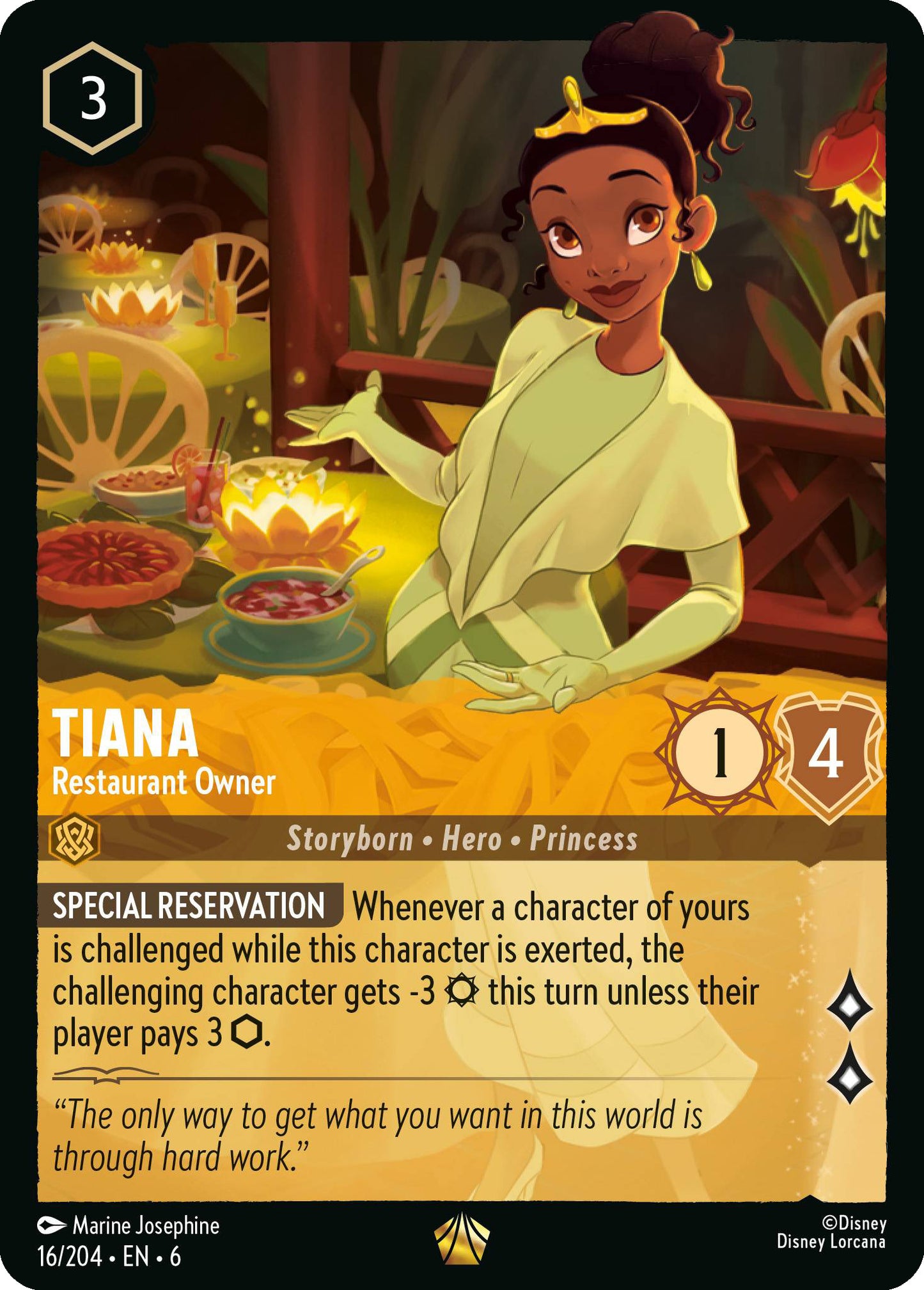 Tiana - Restaurant Owner - Azurite Sea 16/204 - Near Mint