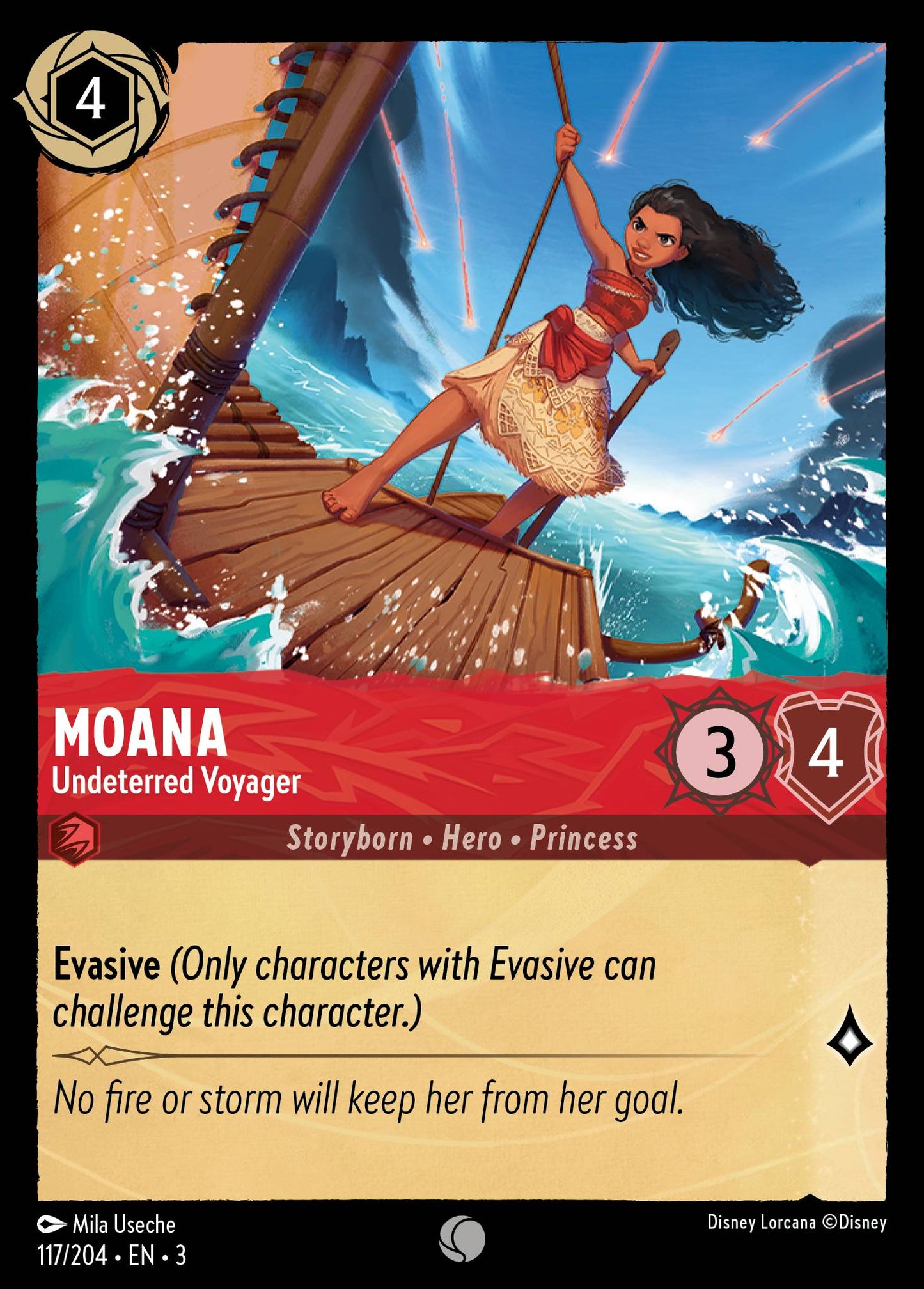 Moana - Undeterred Voyager - Into the Inklands 117/204 (Foil) - Near Mint