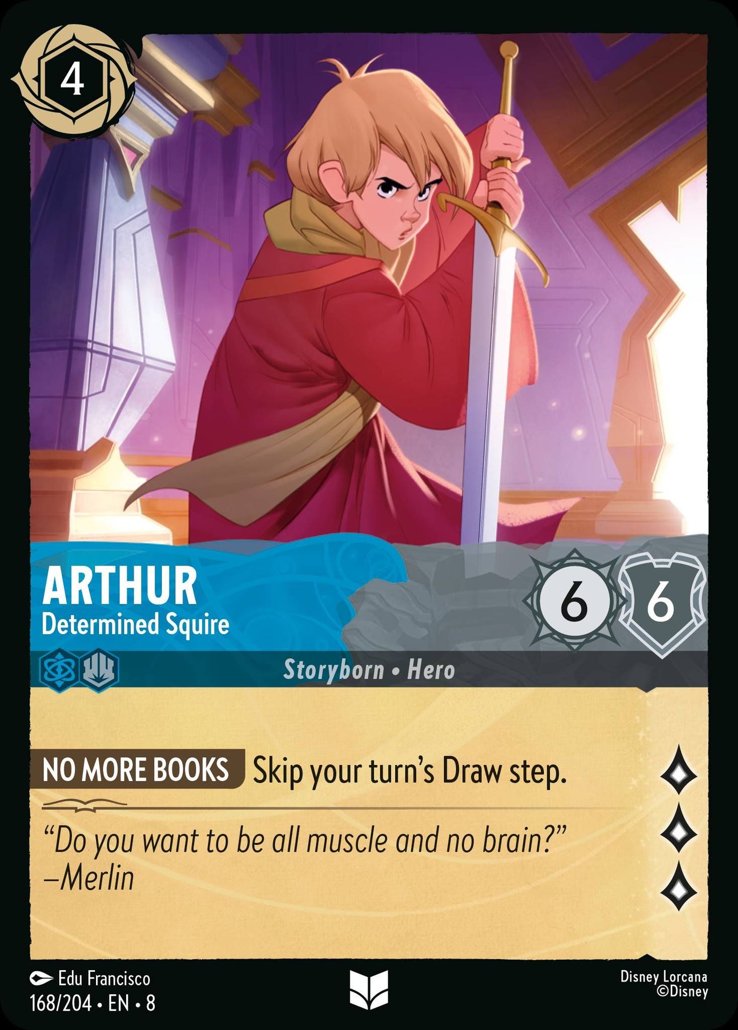 Arthur - Determined Squire - Reign of Jafar 168/204 (Foil) - Near Mint - Ungraded