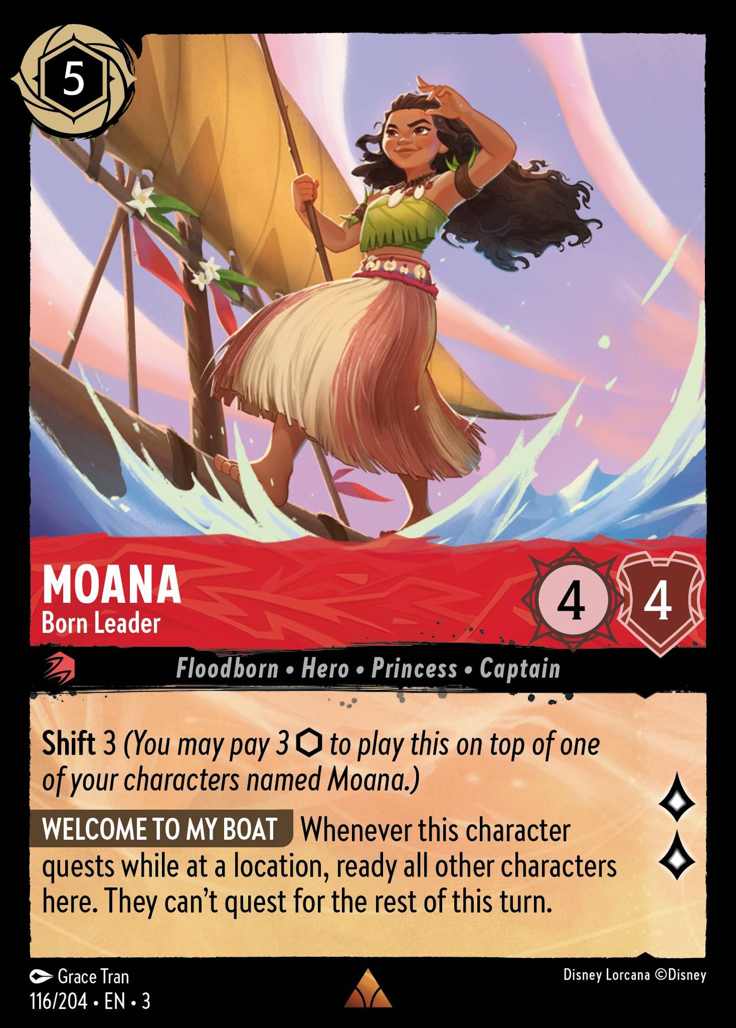 Moana - Born Leader - Into the Inklands 116/204 (Foil) - Near Mint