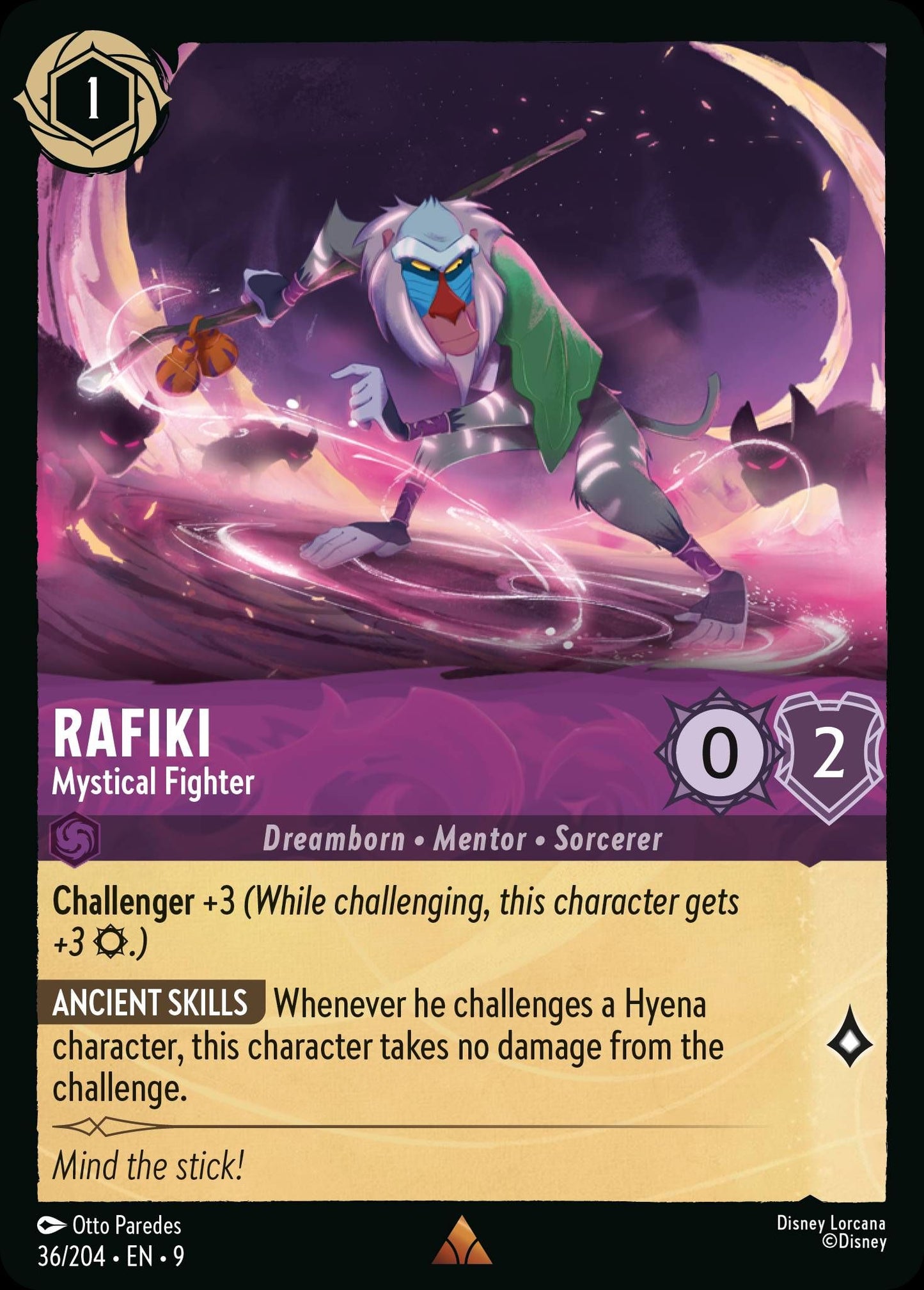 Rafiki - Mystical Fighter - Fabled 36/204 - Near Mint - Ungraded