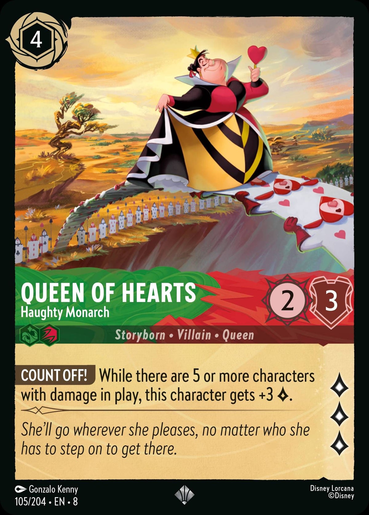 Queen of Hearts - Haughty Monarch - Reign of Jafar 105/204 - Near Mint