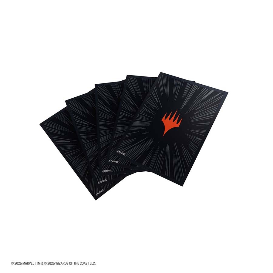 Card Sleeves: MTG Premium Double Sleeving Pack - Marvel Super Heroes - Comic Burst Black (105ct)