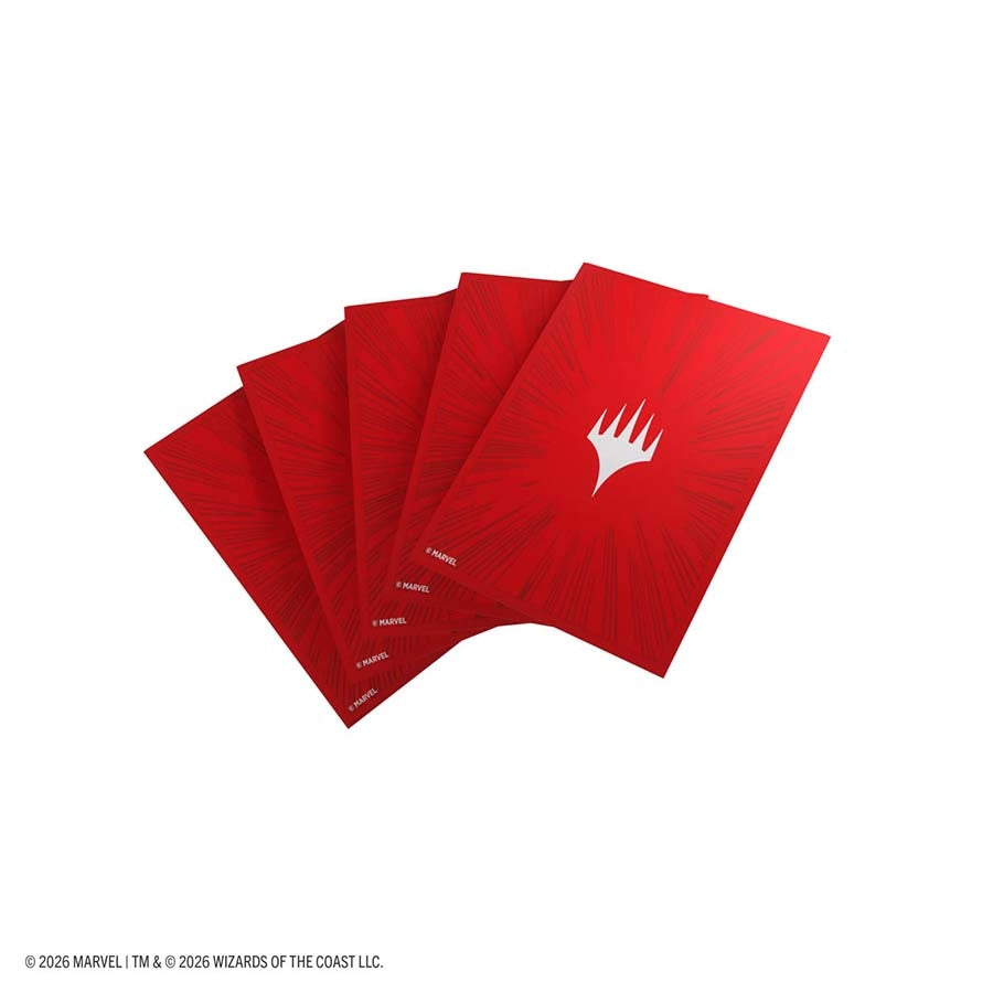 Card Sleeves: MTG Premium Double Sleeving Pack - Marvel Super Heroes - Comic Burst Red (105ct)