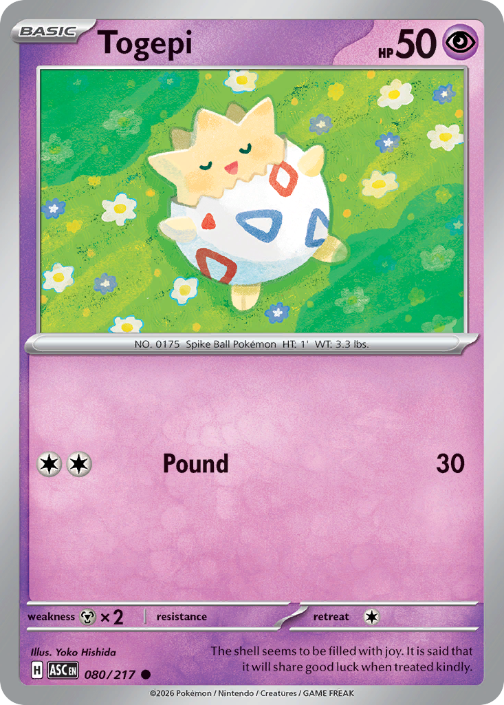Togepi (Love Ball) - Ascended Heroes 080/217 (Foil) - Near Mint
