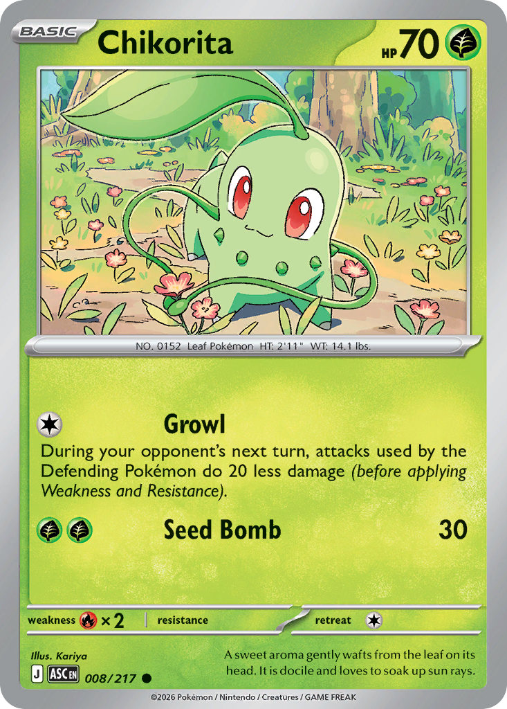 Chikorita (Energy Symbol Pattern) - Ascended Heroes 008/217 (Foil) - Near Mint