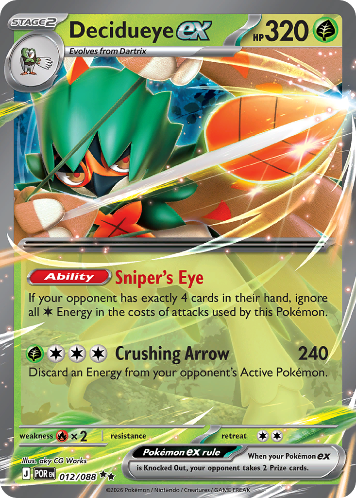 Decidueye ex - Perfect Order 012/088 (Foil) - Near Mint