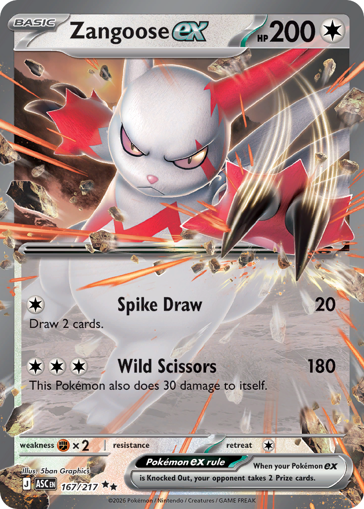 Zangoose ex - Ascended Heroes 167/217 (Foil) - Near Mint
