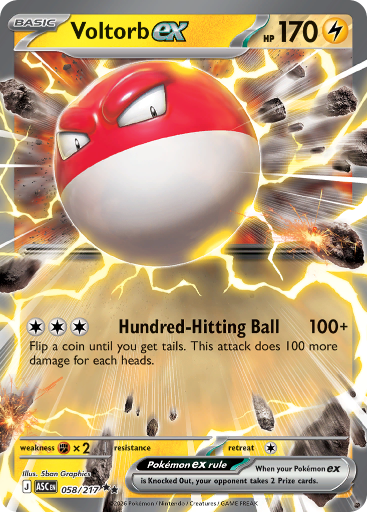 Voltorb ex - Ascended Heroes 058/217 (Foil) - Near Mint