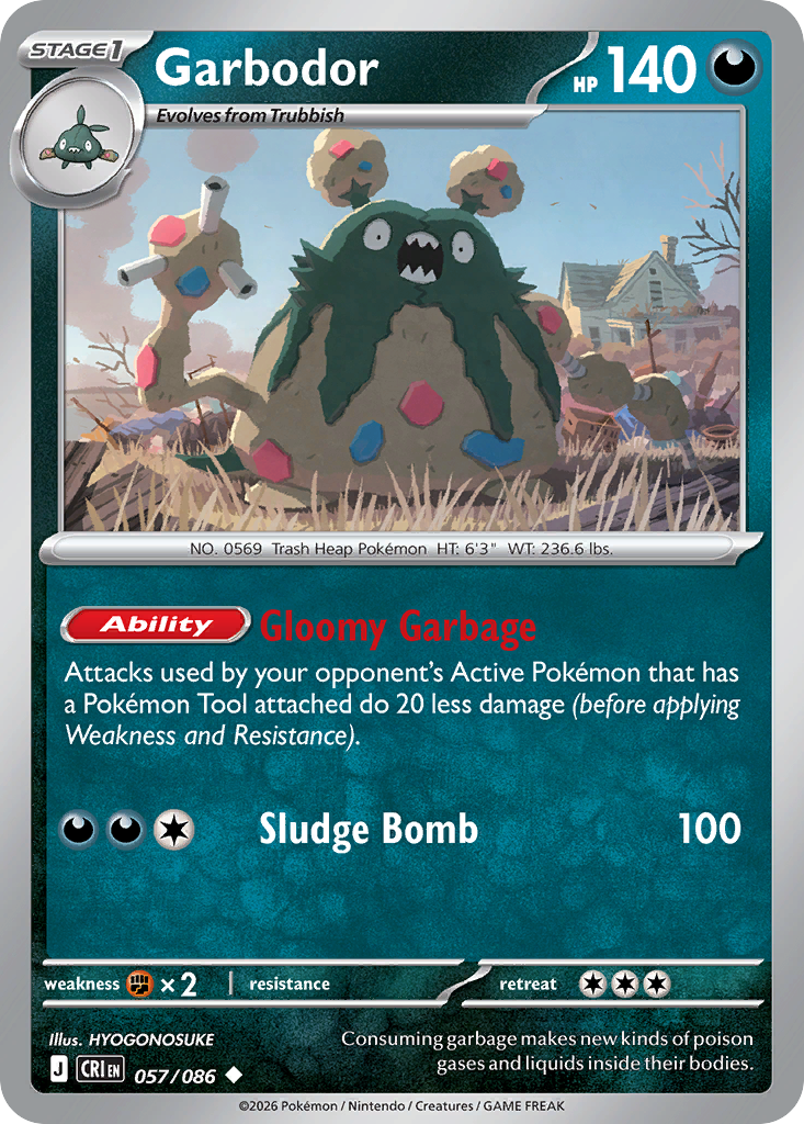 Garbodor - Chaos Rising 057/086 (Foil) - Near Mint