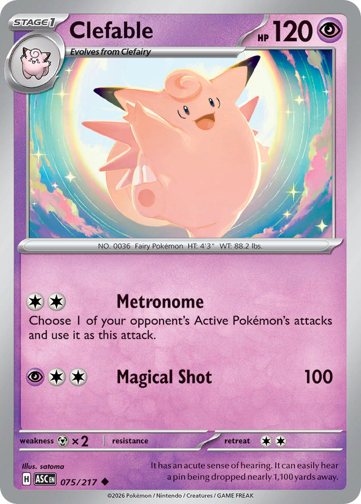 Clefable - Ascended Heroes 075/217 - Near Mint