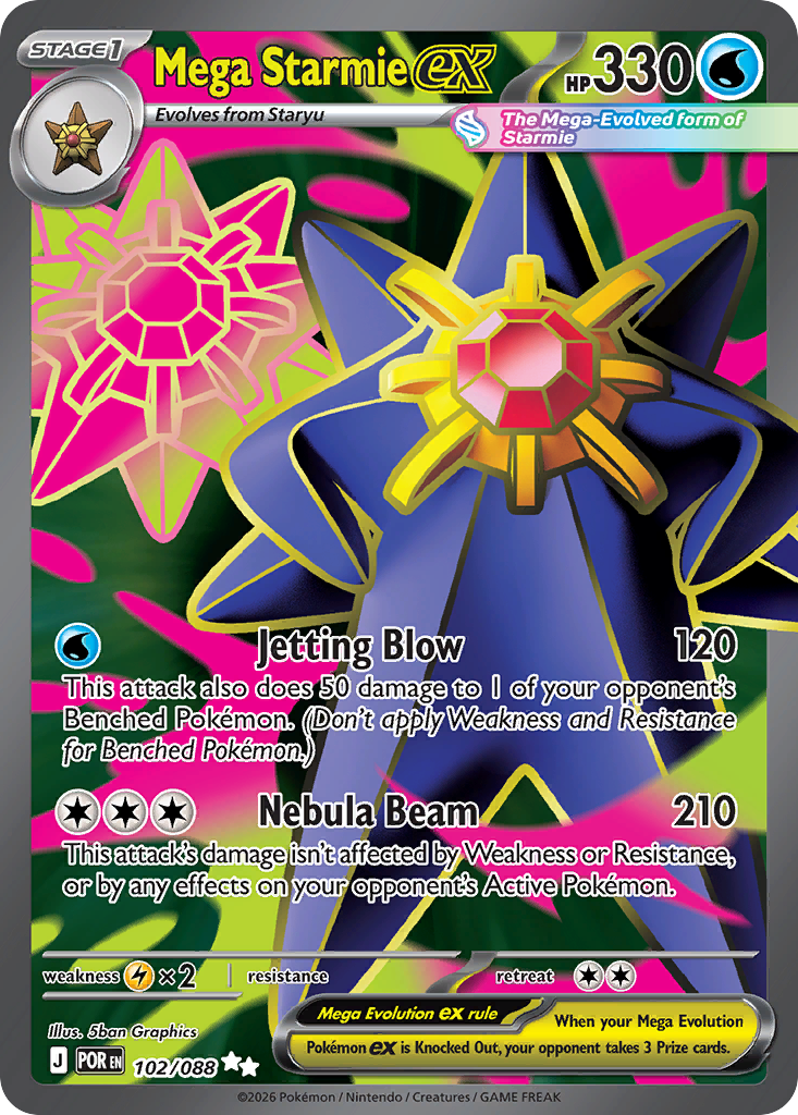 Mega Starmie ex - Perfect Order 102/088 (Foil) - Near Mint