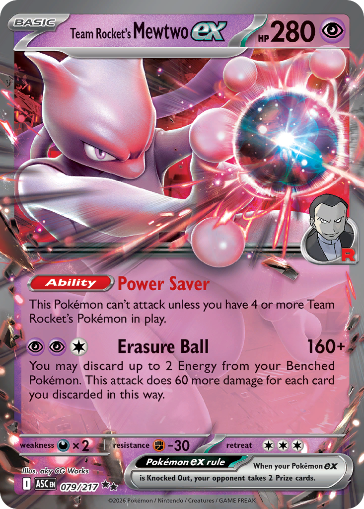 Team Rocket's Mewtwo ex - Ascended Heroes 079/217 (Foil) - Near Mint