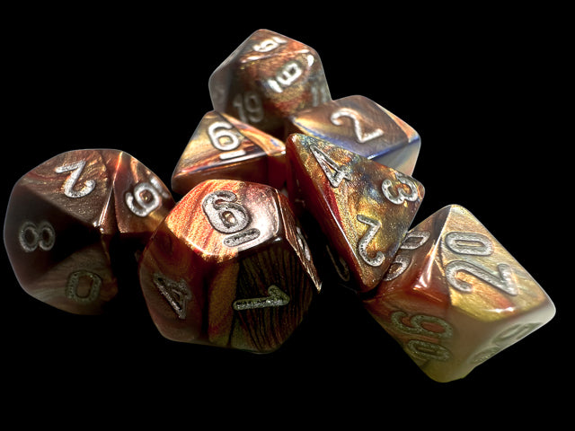 Chessex: Lustrous Mini-hedral Gold/silver 7-Die set