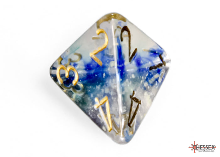 Nebula Oceanic/gold Luminary Polyhedral 7-Dice Set
