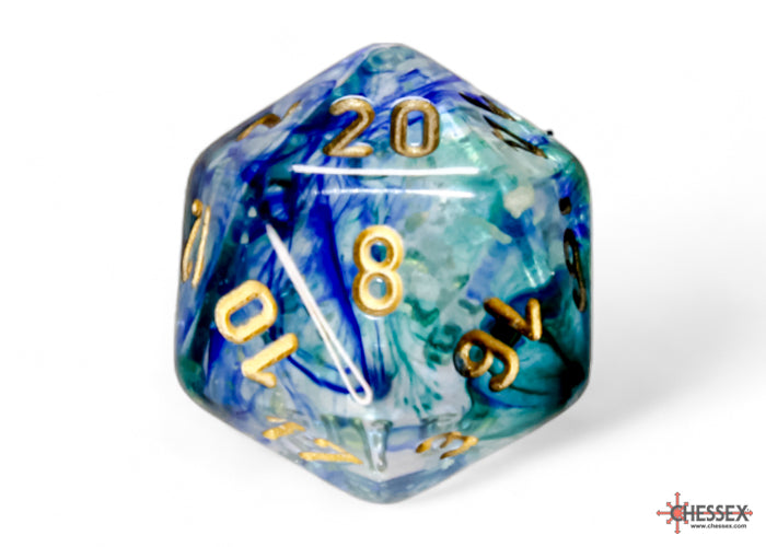 Nebula Oceanic/gold Luminary Polyhedral 7-Dice Set