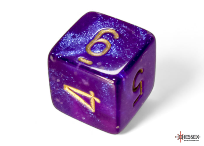 Borealis Royal Purple/gold Luminary Polyhedral 7-Dice Set