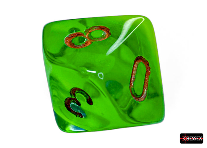 Gemini Plasma Green-Teal/orange Luminary Polyhedral 7-Dice Set