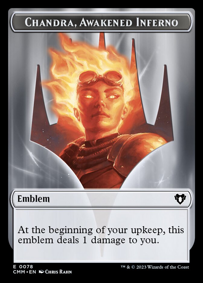 Chandra, Awakened Inferno Emblem - Commander Masters Tokens 78