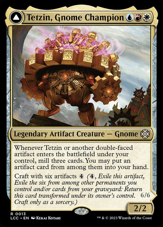 Tetzin, Gnome Champion // The Golden-Gear Colossus - LCC 13  (Foil)