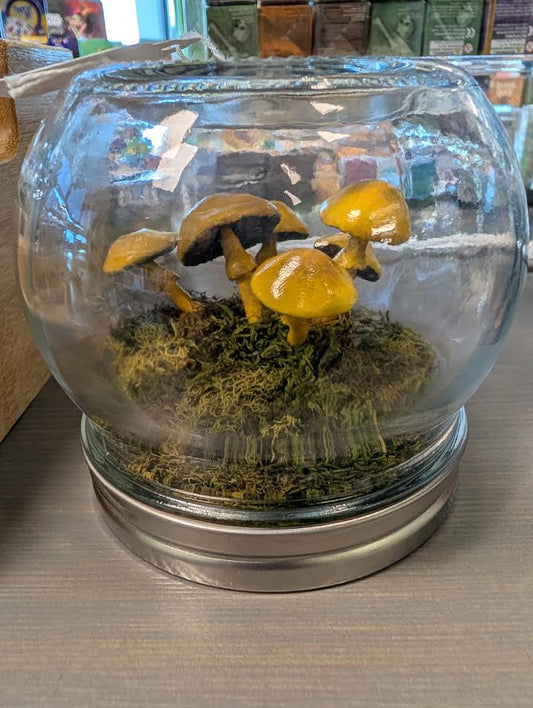 Large Yellow Mushroom Cluster Terrarium