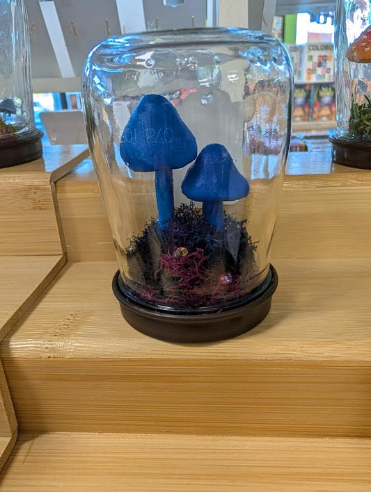 Dark Blue Mushroom Terrarium