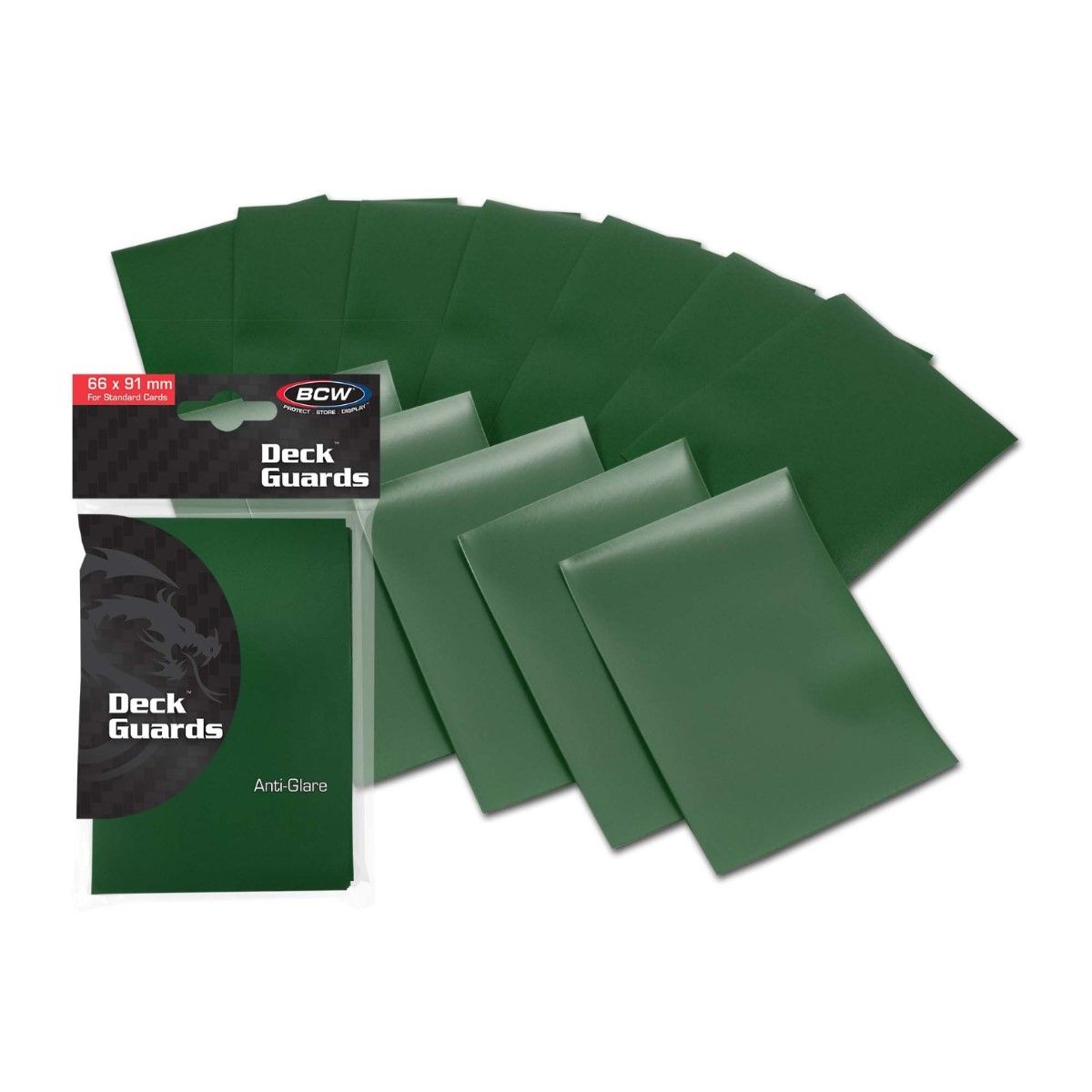 BCW Anti-Glare Deck Guards 50 Count Green