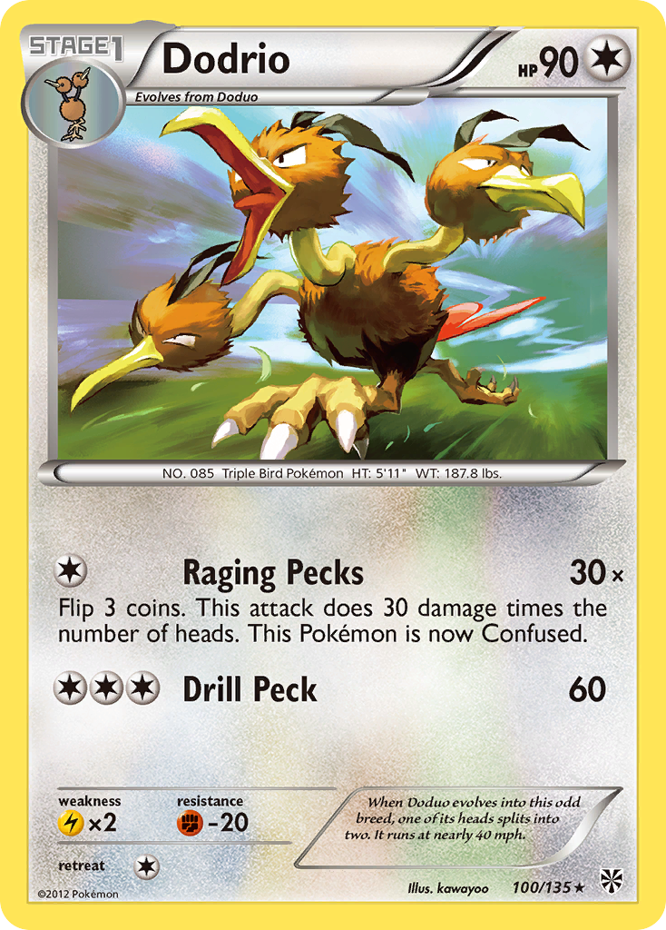 Dodrio - Plasma Storm 100 - Moderately Played