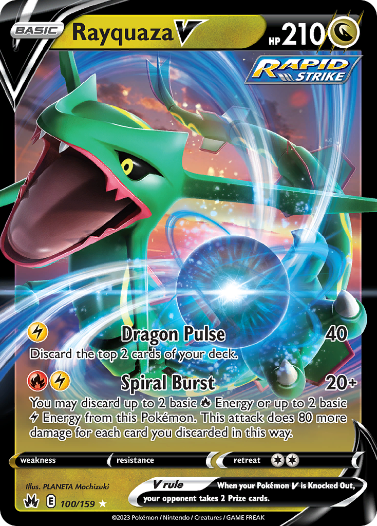Rayquaza V - Crown Zenith 100/159 (Foil) - Near Mint