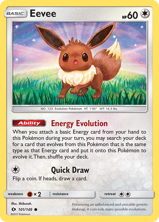 Eevee - Sun & Moon Base Set 101 - Near Mint